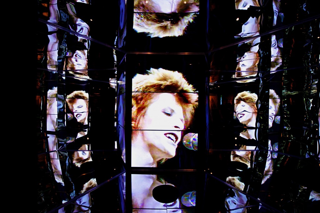 David Bowie, image from a video montage at the MIS exhibition 